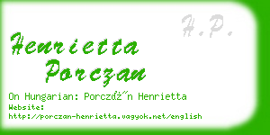 henrietta porczan business card